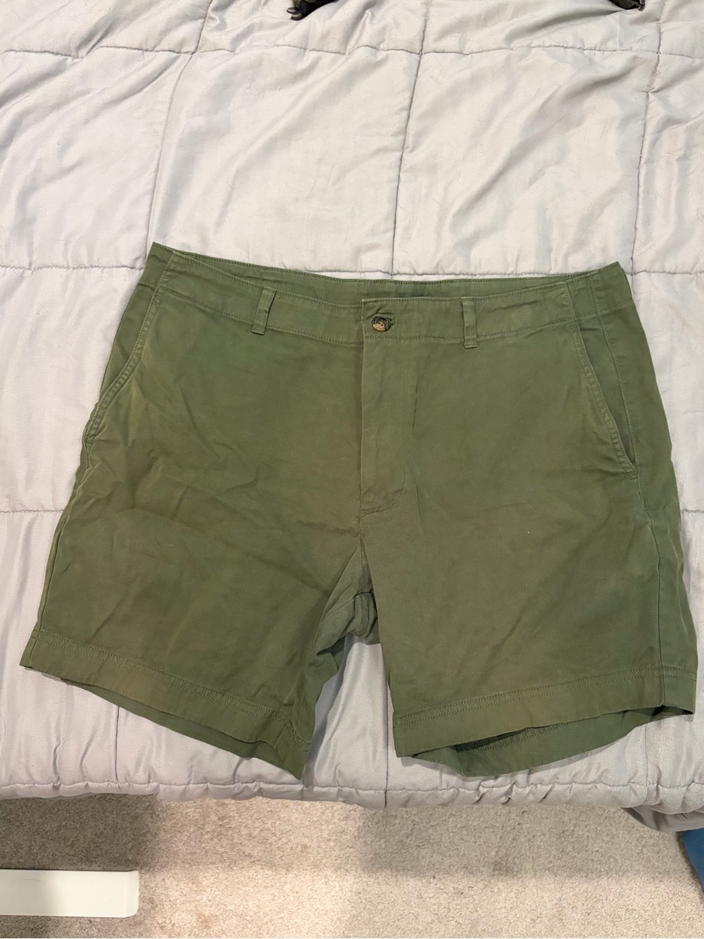 Men's Olive Green Casual Cotton Shorts